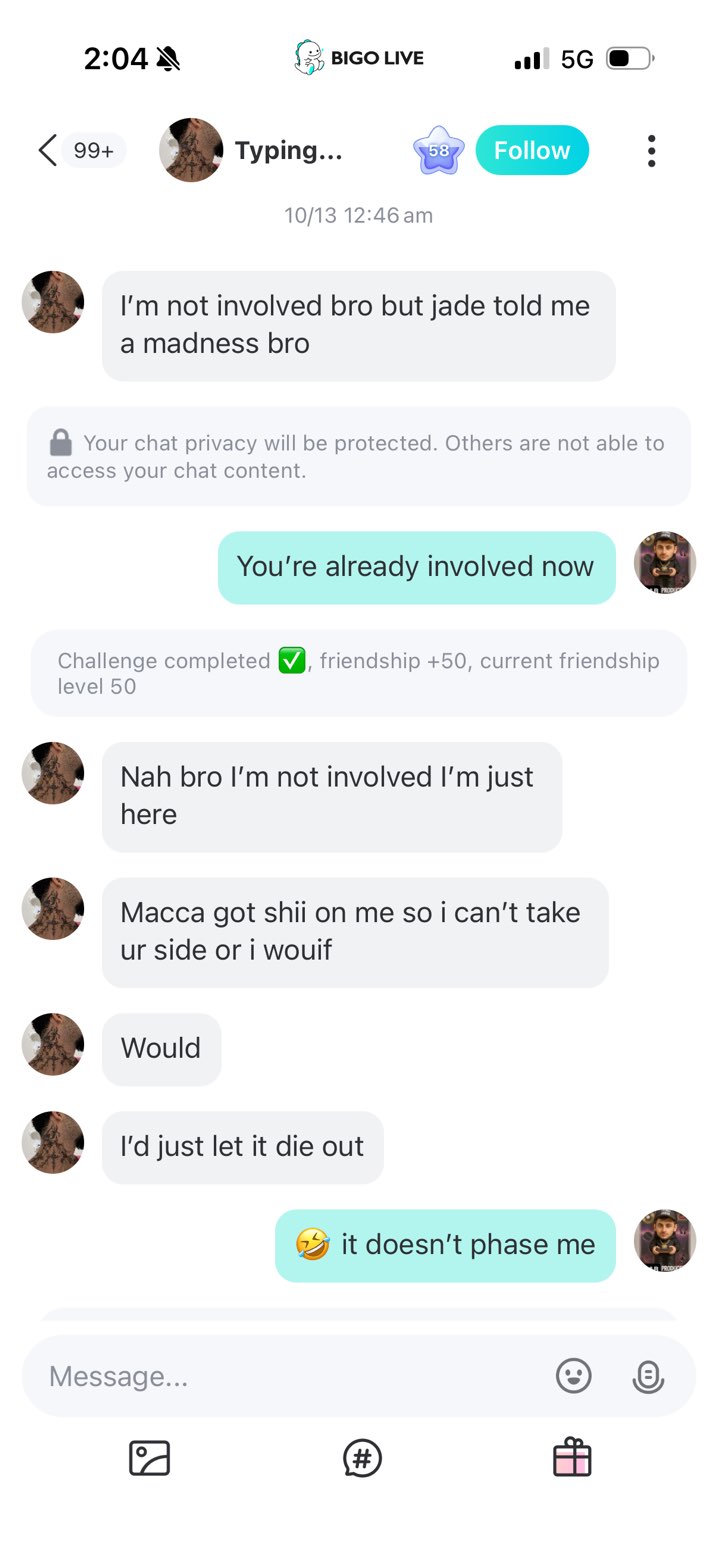 Lz aka renzo saying macca has a hold on him