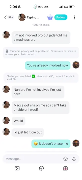 Lz aka renzo saying macca has a hold on him
